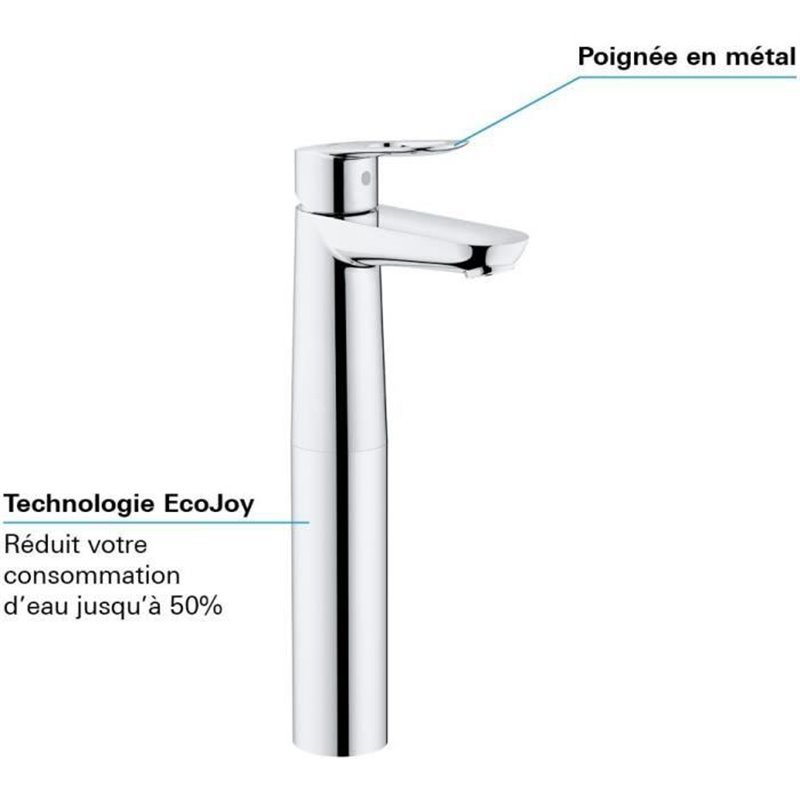 Image secondaire de Grohe Mitigeur monocommande vasque a poser. robinet de salle de bain. 