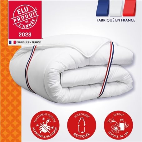 Couette 220x240 cm DODO CHAMPS DE LIN - Chaude - 450G/m² - Couette 2 p