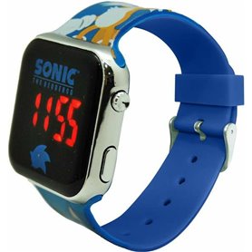 Horloge numérique Sonic Enfant Écran LED Bleu Ø 3,5 cm