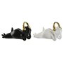Figurine Décorative Home ESPRIT Blanc Noir Doré Grenouille 25 x 13 x 1