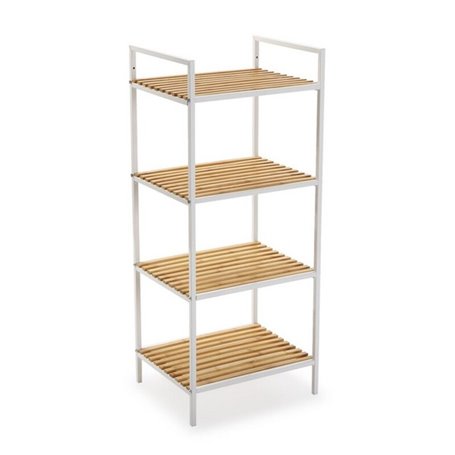 Etagère de salle de bains Versa White Métal PVC Bambou (32,5 x 95 x 39