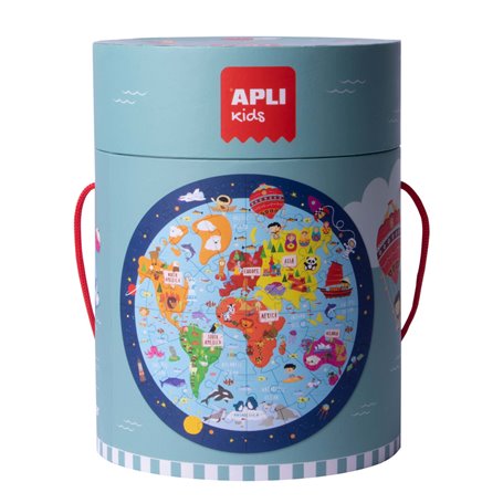 Puzzle Apli World Map Circulaire 48 Pièces 50 cm