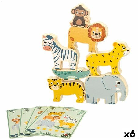 Jeu de construction + figurines Woomax animaux 16 Pièces 7 x 7 x 1,5 c