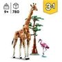 LEGO 31150 Creator 3en1 Les Animaux Sauvages du Safari. Jouet avec Fig