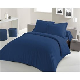 Housse de Couette Lovely Home Bleu foncé 220 x 240 cm PARURE DE COUETTE LOVELY HOME - 220x240 cm - 100% COTON - BLEU