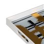 Plateau apéritif Blanc Noir Doré PVC Verre Abstrait 45 x 31 x 4,2 cm (