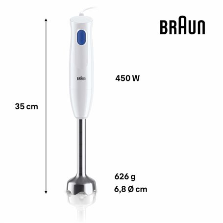 Bol mixeur Braun MQ10.001MWH Bleu/Blanc 450 W 600 ml
