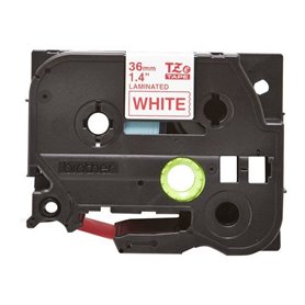 Ruban laminé BROTHER P-TOUCH TZE-262 - Rouge / Blanc - 36mm