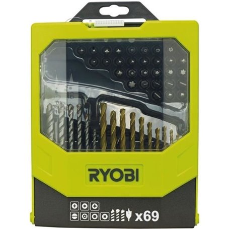 Coffret 69 accessoires pour perçage & vissage - RYOBI - Mixte bois-maç