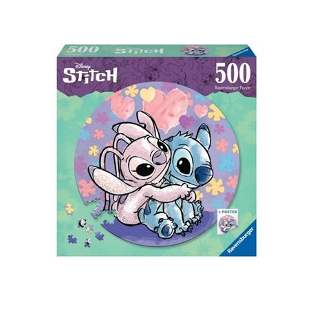Puzzle rond 500 pieces Stitch - Des 10 ans - Ravensburger - Disney - 1