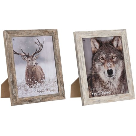 Cadre photo Home ESPRIT Blanc Naturel Verre polystyrène Scandinave 24,