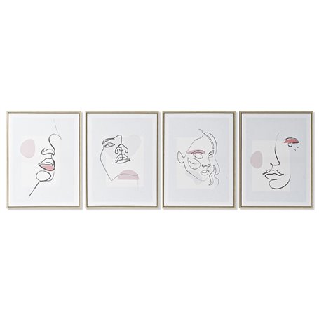 Cadre DKD Home Decor Visage Scandinave 45 x 2,5 x 60 cm (4 Unités)