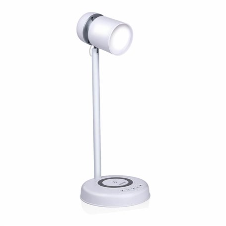 Lampe LED avec haut-parleur et chargeur sans fil Grundig Blanc Ø 12 x 
