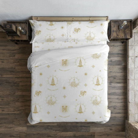 Housse de Couette Harry Potter Hogwarts Gold Christmas 180 x 220 cm Li