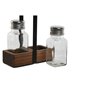 Salière et Poivrière Home ESPRIT Noir Verre Bois d'acacia 12 x 6 x 17,