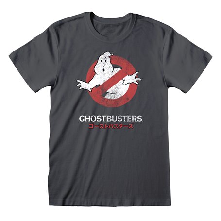 T-shirt à manches courtes unisex The Ghostbusters Japanese Text Gris f