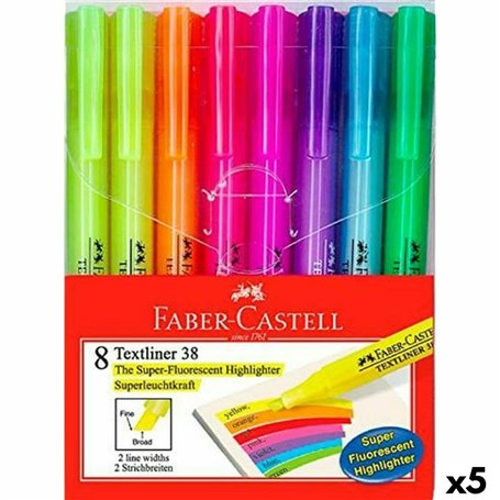 Ensemble de Marqueurs Fluorescents Faber-Castell Textliner 38 5 Unités