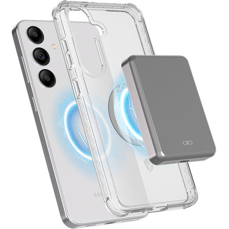 Powerbank 5000mAh Compatible MagSafe Induction 15W Silver - Garanti à vie Force Power