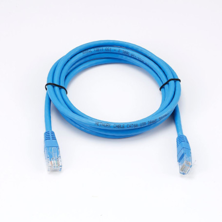 C ble RJ45 Male/Male droit CAT6A U/UTP - Longueur 2M - Bleu - en sachet
