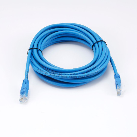 C ble RJ45 Male/Male droit CAT6A U/UTP - Longueur 5M - Bleu - en sachet