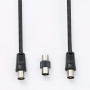 C ble antenne m le/m le 9.52 mm + adaptateur femelle/femelle 1.5M noir 