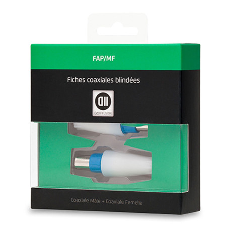 2 Fiches Coax M le + Femelle 9.52mm