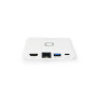 DICOTA Station d'accueil portable Blanc 4-en-1 USB-A/USB-C Plug and play HDMI RJ