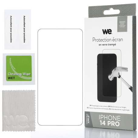 WE Verre tremp APPLE IPHONE 14 PRO: Protection cran - anti-rayures - anti-bull