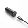 WE Chargeur allume-cigare 1 port USB-C - 20W/3A - avec c ble USB-C/USB-C torsad