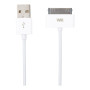 C ble USB Apple 30 pin blanc - 1m - compatible i4/4S