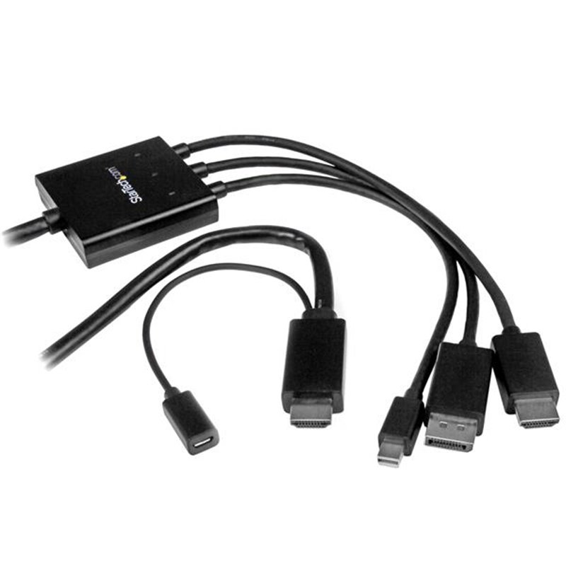 Startech.com Câble adaptateur HDMI, DisplayPort ou Mini DisplayPort vers HDMI de 2 m - Noir