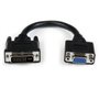 StarTech.com Câble adaptateur DVI vers VGA de 20cm - Convertisseur DVI-I vers HD15 - M/F
