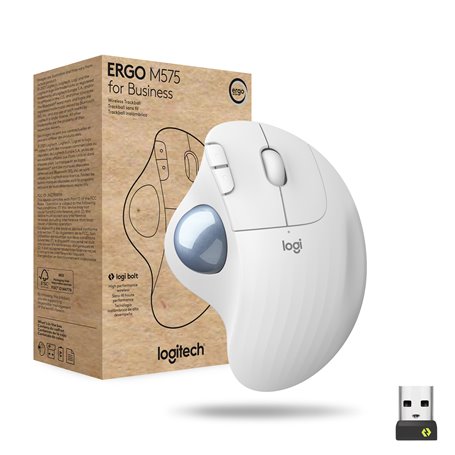 Logitech ERGO M575 for Business souris Droitier RF sans fil + Bluetooth Trackball 2000 DPI
