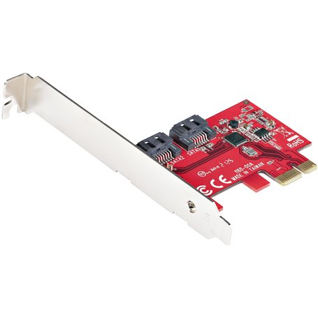 StarTech.com Carte PCI Express SATA 2 ports - Carte Contrôleur PCIe SATA - 6Gbps - ASM1166 Non-RAID - Convertisseur PCI Express 