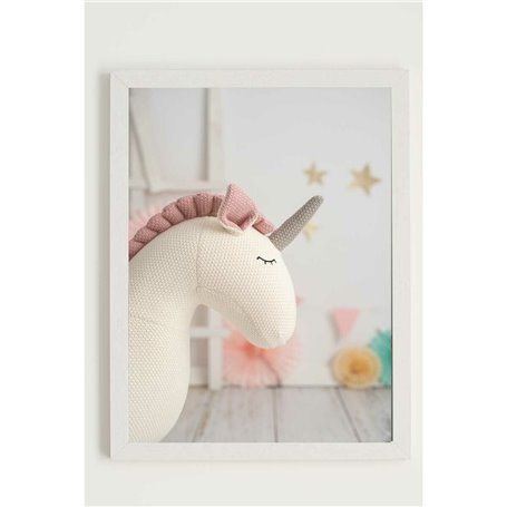 Cadre Crochetts Multicouleur Bois MDF Licorne 33 x 43 x 2 cm