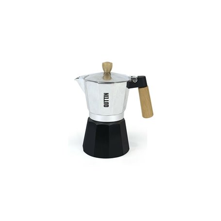 Cafetière Italienne Quttin Bois Aluminium 6 Tasses
