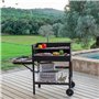Roues de barbecue au charbon de bois DKD Home Decor Noir Naturel Métal Acier 113 x 51 x 97 cm (113 x 51 x 97 cm)