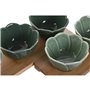 Ensemble à apértif Home ESPRIT Vert Vert foncé Bambou Porcelaine Tropical 4 Pièces 32 x 10 x 7 cm (2 Unités)