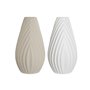Vase Home ESPRIT Blanc Beige Grès Style artisanal 24 x 24 x 41 cm (2 Unités)