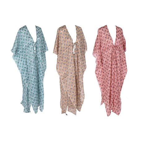 Paréo Home ESPRIT Marron Turquoise Corail (3 Unités)