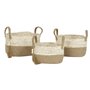 Set de basket Home ESPRIT Naturel Marron Clair Jute Moderne 41 x 30 x 33 cm (3 Pièces)