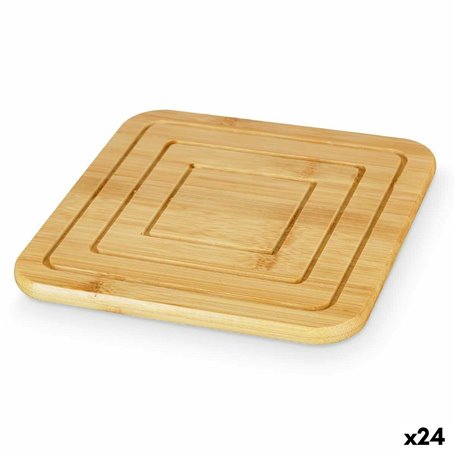 Dessous de plat Naturel Bambou 19 x 1 x 19 cm (24 Unités) Carré