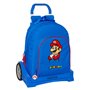 Cartable à roulettes Super Mario Play Bleu Rouge 32 x 42 x 15 cm