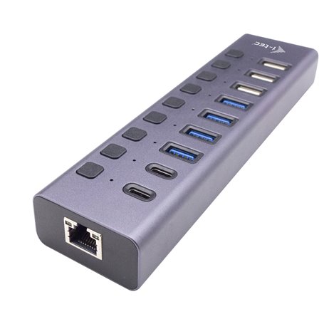 i-tec USB-A/USB-C Charging HUB 9port with LAN + Power Adapter 60 W