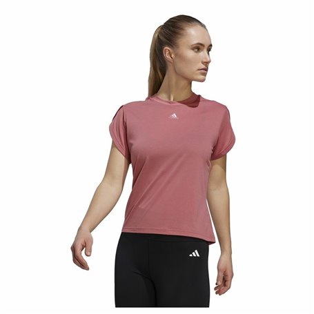 T-shirt à manches courtes femme Adidas trainning Floral  Rose foncé