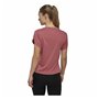 T-shirt à manches courtes femme Adidas trainning Floral  Rose foncé