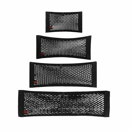 Filet de rangement pour voiture Black & Decker Noir 40/50/60/80 x 25 cm 4 Pièces