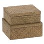 Set de boîtes décoratives Beige DMF 24 x 19 x 10 cm (2 Unités)