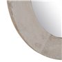 Miroir mural Blanc Naturel Verre Bois de manguier Bois MDF Vertical Rond 61 x 2,5 x 61 cm