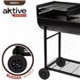 Roues de barbecue au charbon de bois Aktive Plastique Métal émaillé 97 x 96 x 42 cm Noir